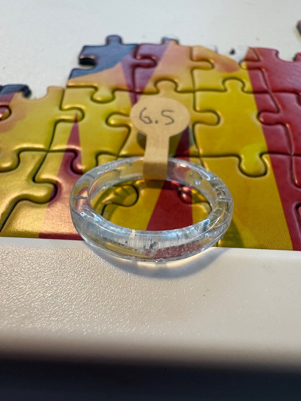 Clear Resin Dome Ring - Transparent Band
